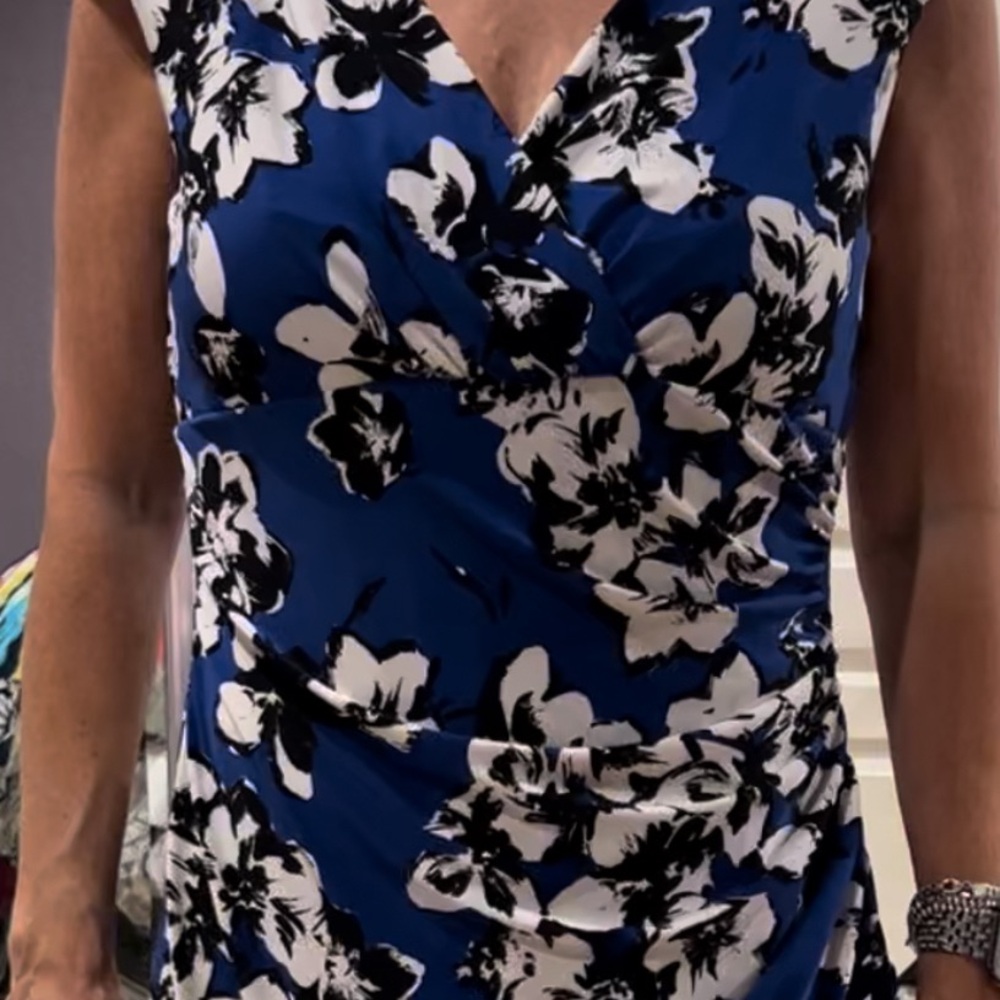 Ralph Lauren floral royal blue/black size 12 dress